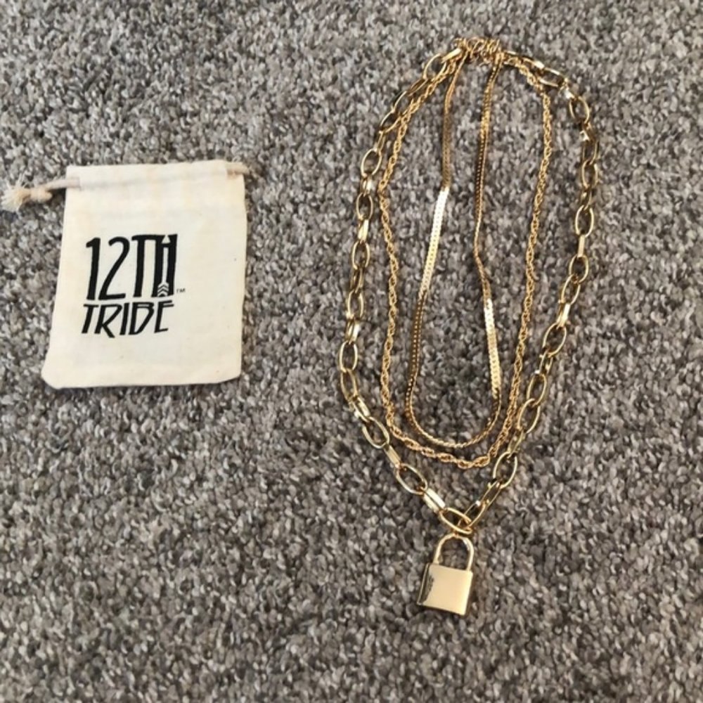 12th Tribe Gold Lock Necklace